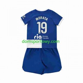 Koszulka Atlético Madryt 2 Alvaro Morata 19 Dziecięcy Wyjazdowe Koszulki Piłkarskie 2023-2024 Krótki Rękaw